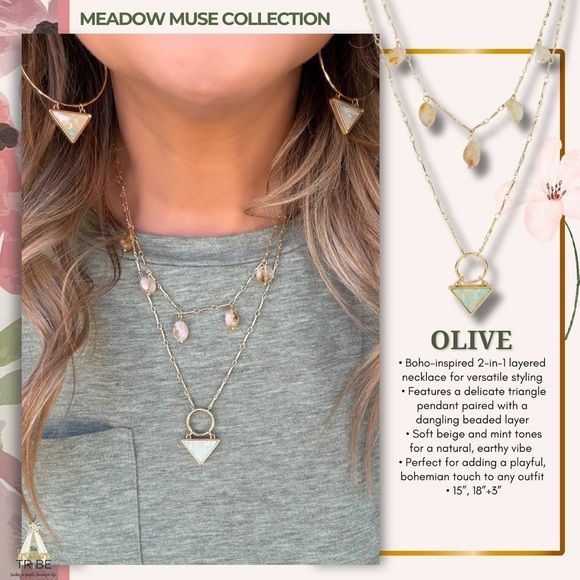 Park Lane Olive Gold and Cream Double Strand Necklace | New - Picture 3 of 8